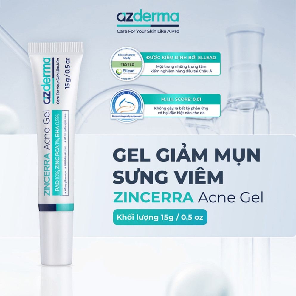 (Chính hãng) Gel Dưỡng Azderma Hỗ Trợ Giảm Mụn, Mờ Thâm 15g
