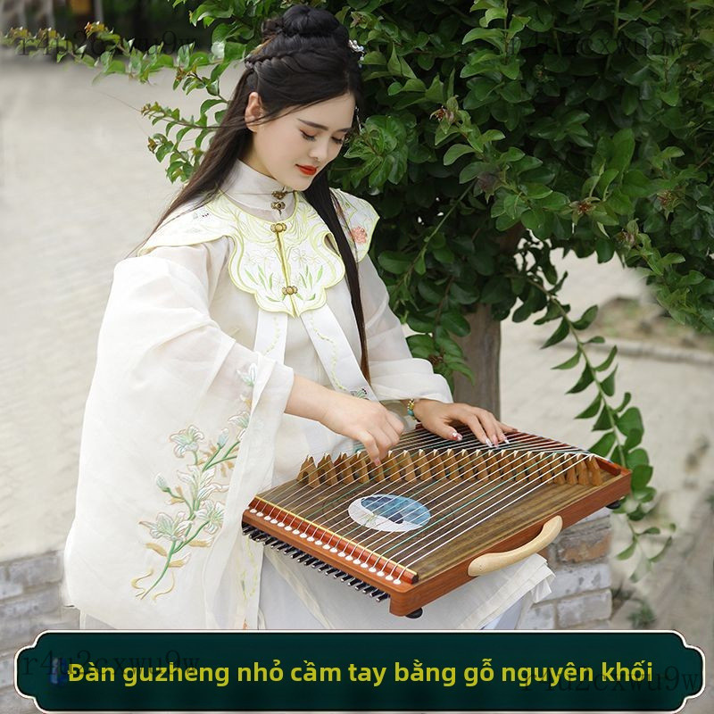 Dụng cụ tập ngón tay đàn guzheng21Nhạc cụ bằng gỗ mun nguyên khối, đàn guzheng mini di động dành cho