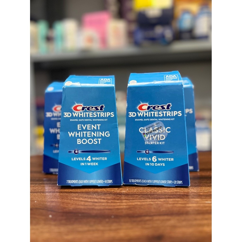 Miếng dán trắng răng Crest 3D Whitestrips Event Whitening Boost