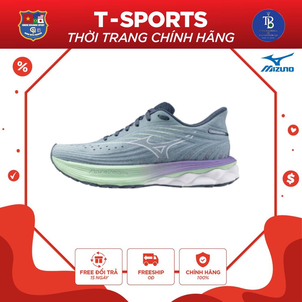 Giày Chạy Bộ Mizuno Wave SkyRise 6 - Giày Chạy Hàng Ngày Nam/Nữ, Đệm Êm, Công Nghệ Mizuno Wave Hỗ Tr