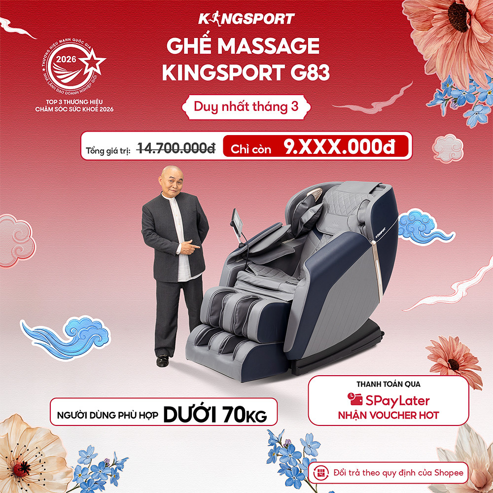 CHỈ GIAO MIỀN NAM | Ghế massage KINGSPORT G83 hệ thống con lăn hiện đại, con lăn lòng bàn chân, 5 bà