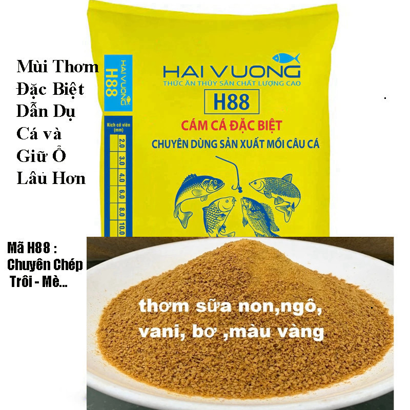 Mồi câu Mix Bông Tuyết aqua và H88 - Siêu Dễ Dàng 25 KG