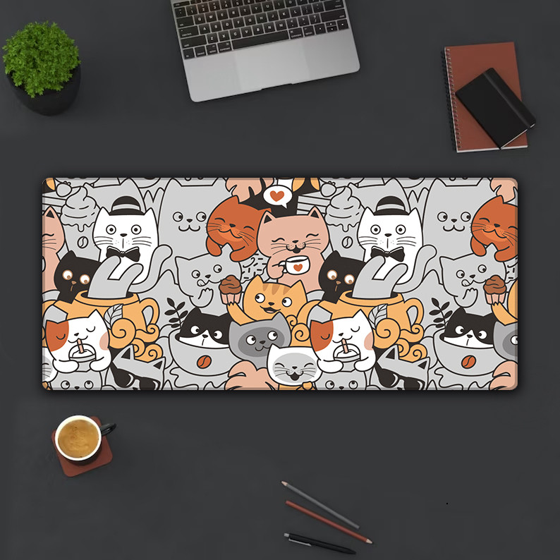 Lót Chuột Gaming 90x40 / 80x30cm Deskmat, Pad Chuột Chống Trượt Dày Dặn