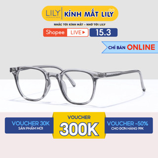 Kính gọng vuông nam nữ LILYEYEWEAR chất liệu nhựa cứng cáp kiểu dáng dễ đeo màu sắc thời trang 3589