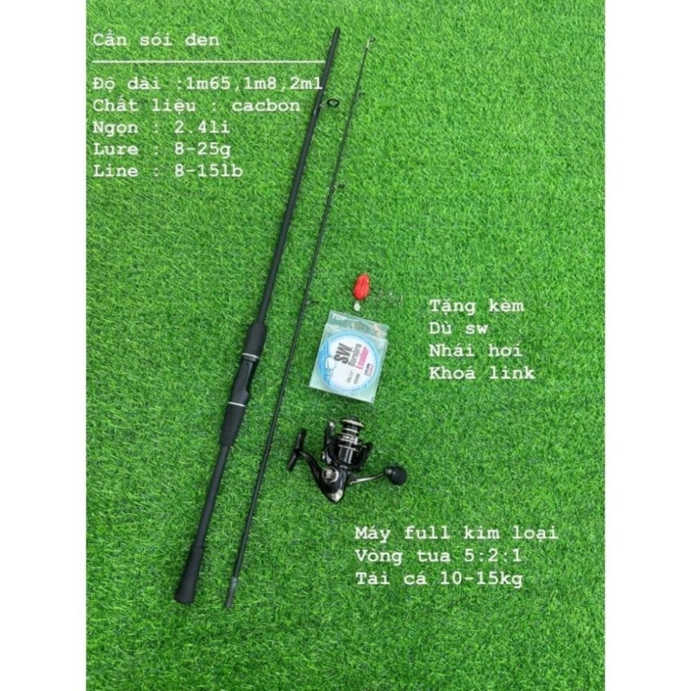 Combo Bộ Cần Lure Sói Đen Máy AC 3000 và Phụ Kiện