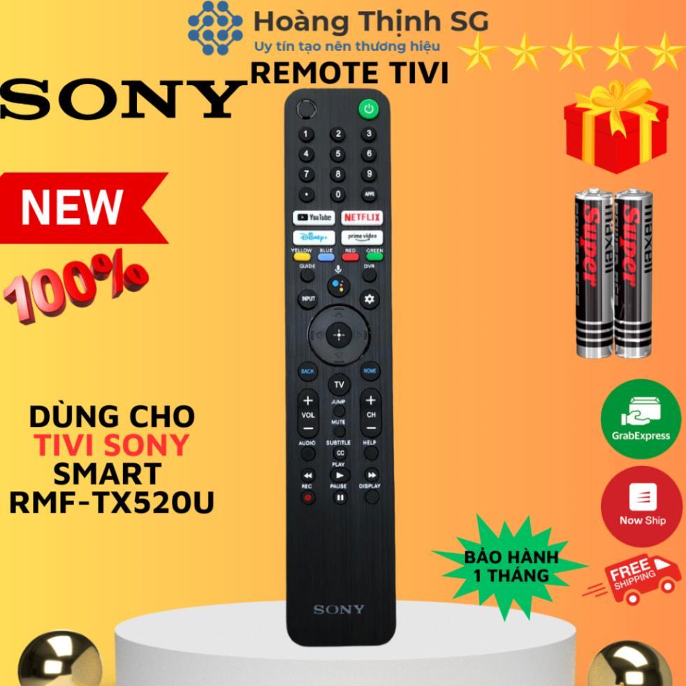 Remote điều khiển tivi Sony RMF-TX520U, điều khiển TV Sony các dòng tivi 55in 4K - Tặng kèm pin