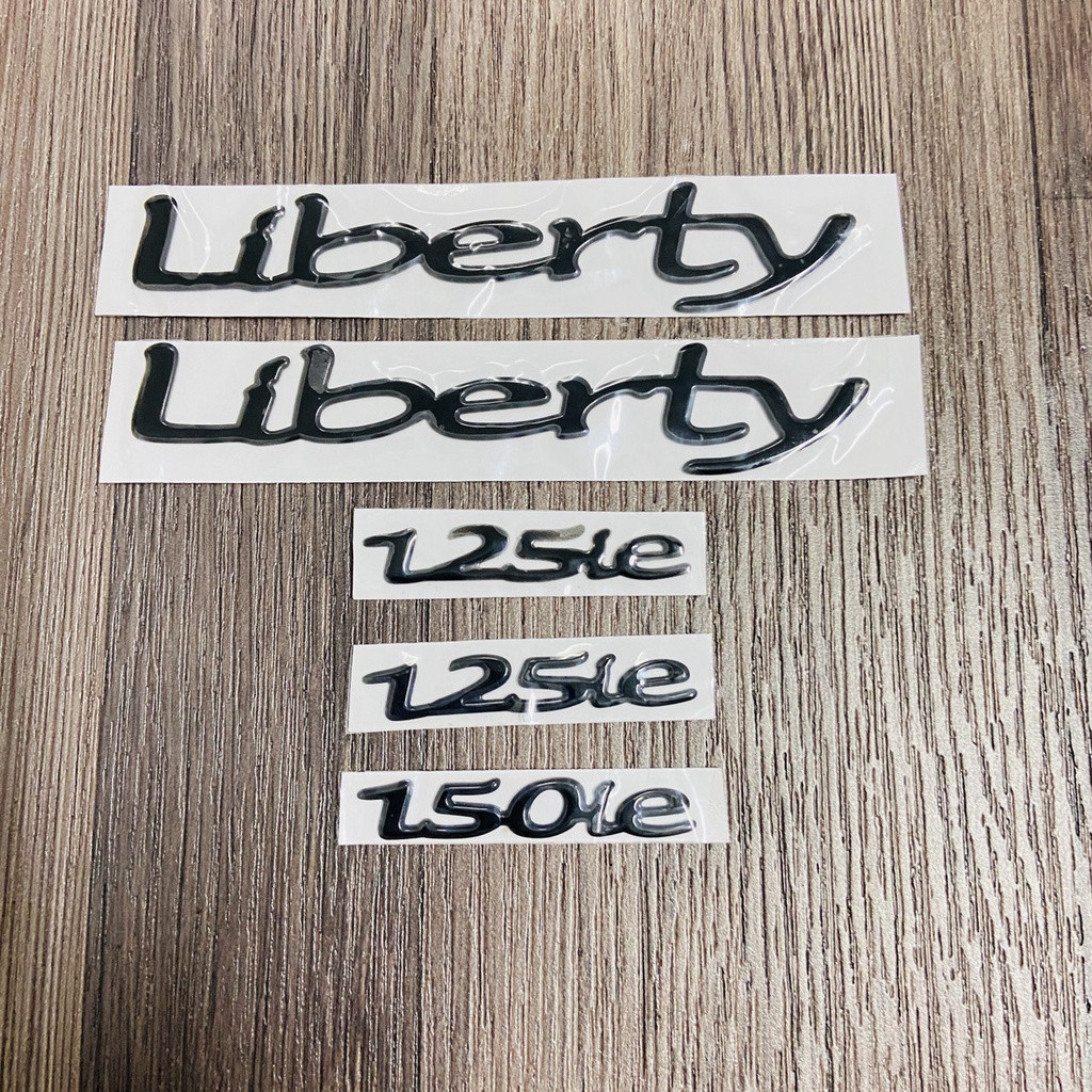BỘ TEM CHỮ NỔI LIBERTY 125ie, LIBERTY 150ie CAO CẤP FULL HD (MÀU ĐEN)
