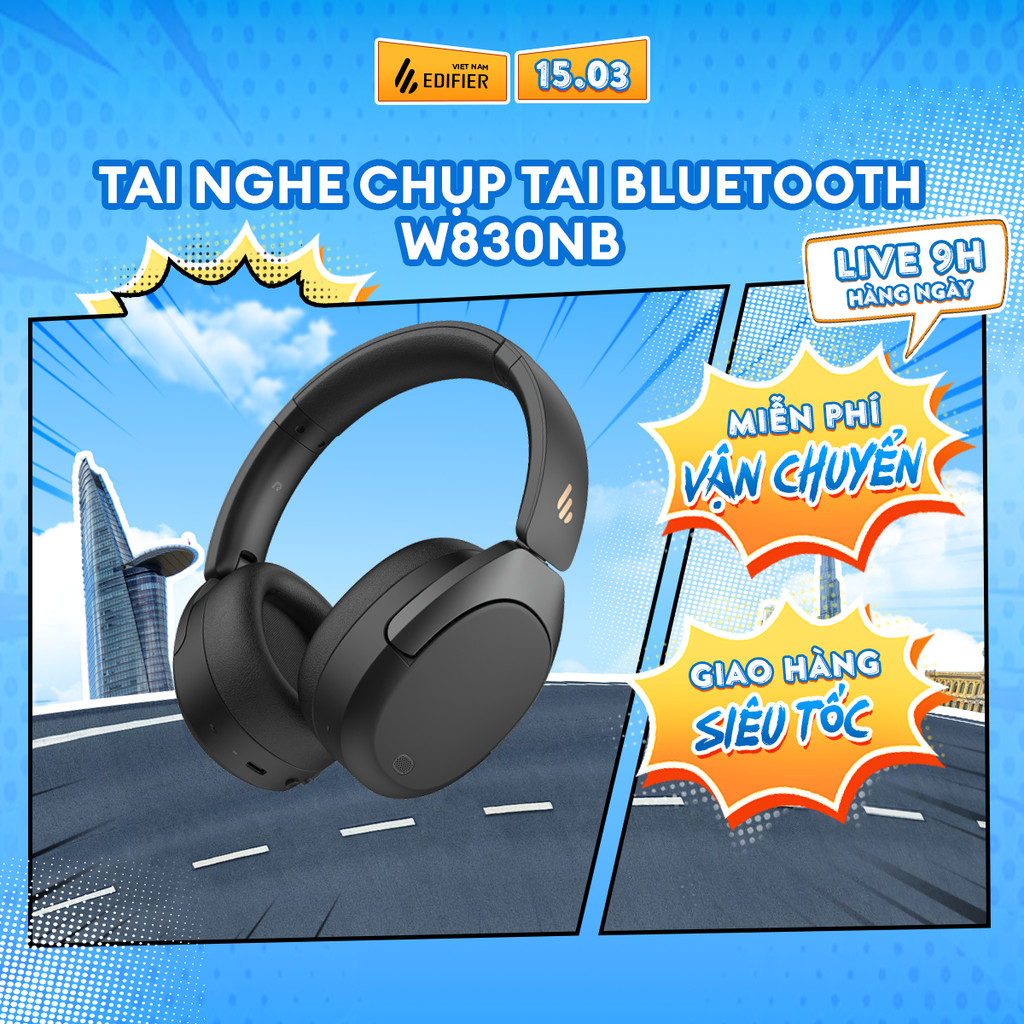 Tai Nghe Bluetooth Chụp Tai EDIFIER W830NB | Chống Ồn Chủ Động | Thời Gian Sử Dụng Tới 96H | Bảo Hành 15 Tháng