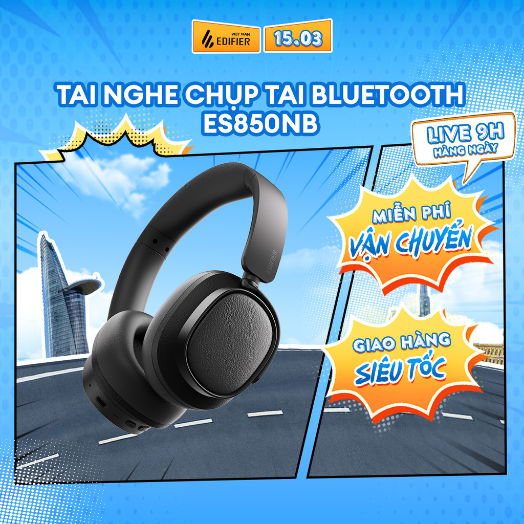 Tai Nghe Bluetooth Chụp Tai EDIFIER ES850NB | Chống Ồn Chủ Động | Thời Gian Sử Dụng Tới 92H | Bảo Hành 15 Tháng