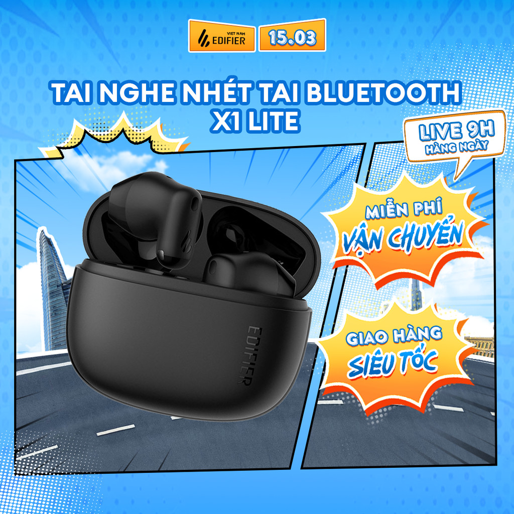 Tai Nghe Bluetooth Nhét Tai EDIFIER X1 LITE/T10 | Thời Gian Sử Dụng Đến 28H | Độ Trễ Thấp 60ms | Bảo Hành 15 Tháng