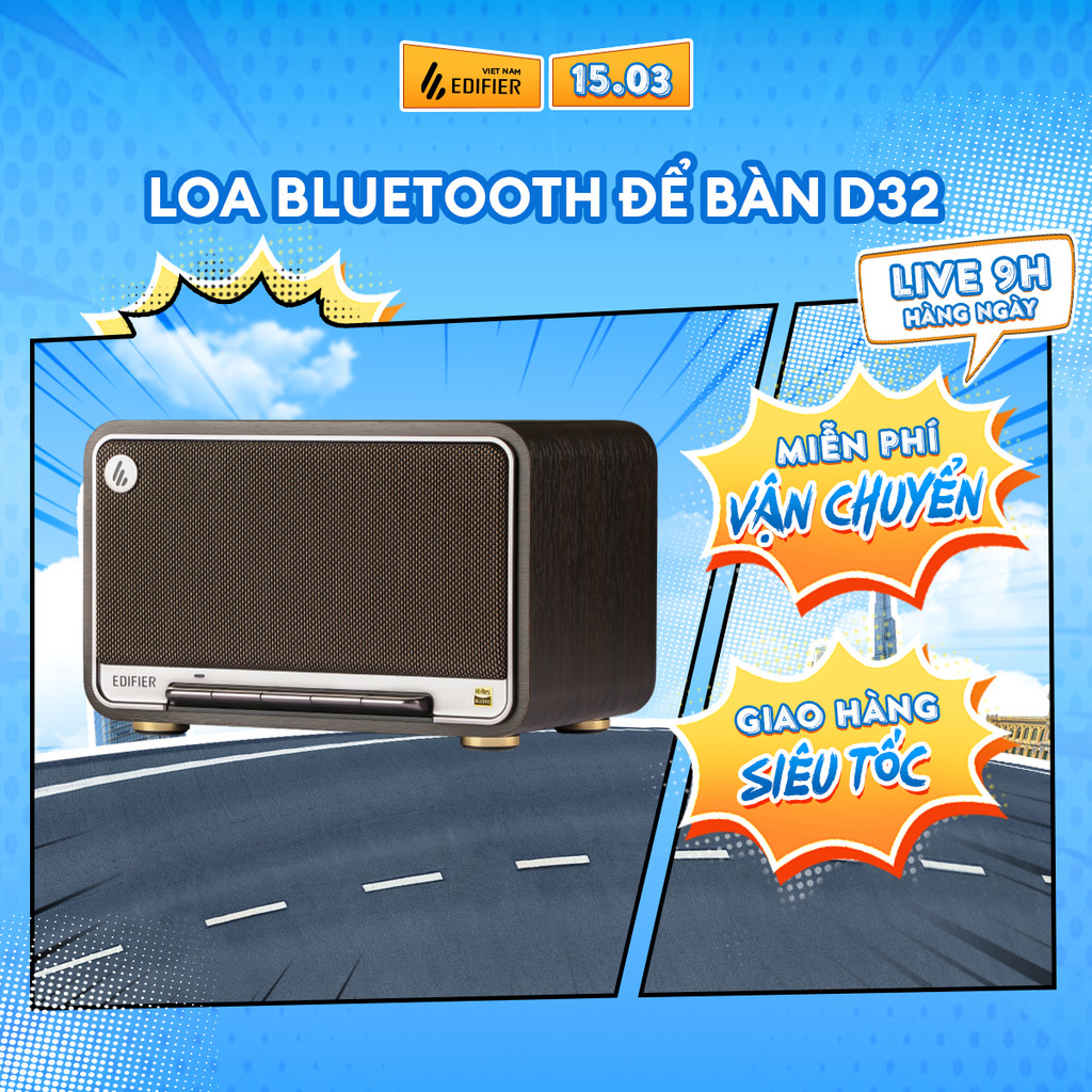 Loa Để Bàn Bluetooth EDIFIER D32 | Công suất 60W | Thời Gian Sử Dụng Tới 11H | Thiết Kế Retro | Bảo Hành 15 Tháng | BigBuy360 - bigbuy360.vn