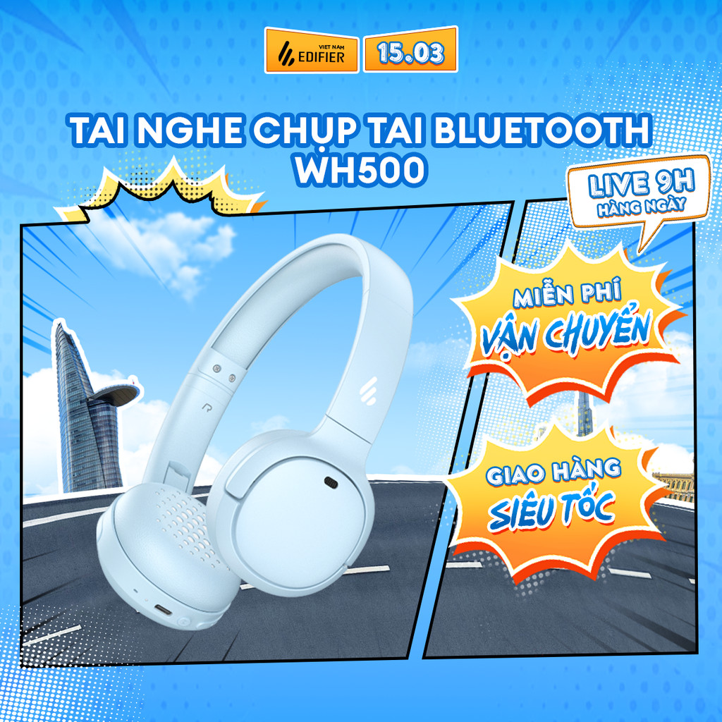 Tai Nghe Bluetooth EDIFIER WH500 | Thời Gian Sử Dụng Tới 40H | Khử Ồn Đàm Thoại |Thiết kế Gấp Gọn | Bảo Hành 15 Tháng | BigBuy360 - bigbuy360.vn