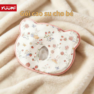 Gối Ngủ Cho Bé Yuumi Gối Cao Su Non Chống Bẹp Đầu Cho Bé Gối Định Hình Đầu Bằng Silicon Cho Trẻ 0-24 Tháng- Giặt Được