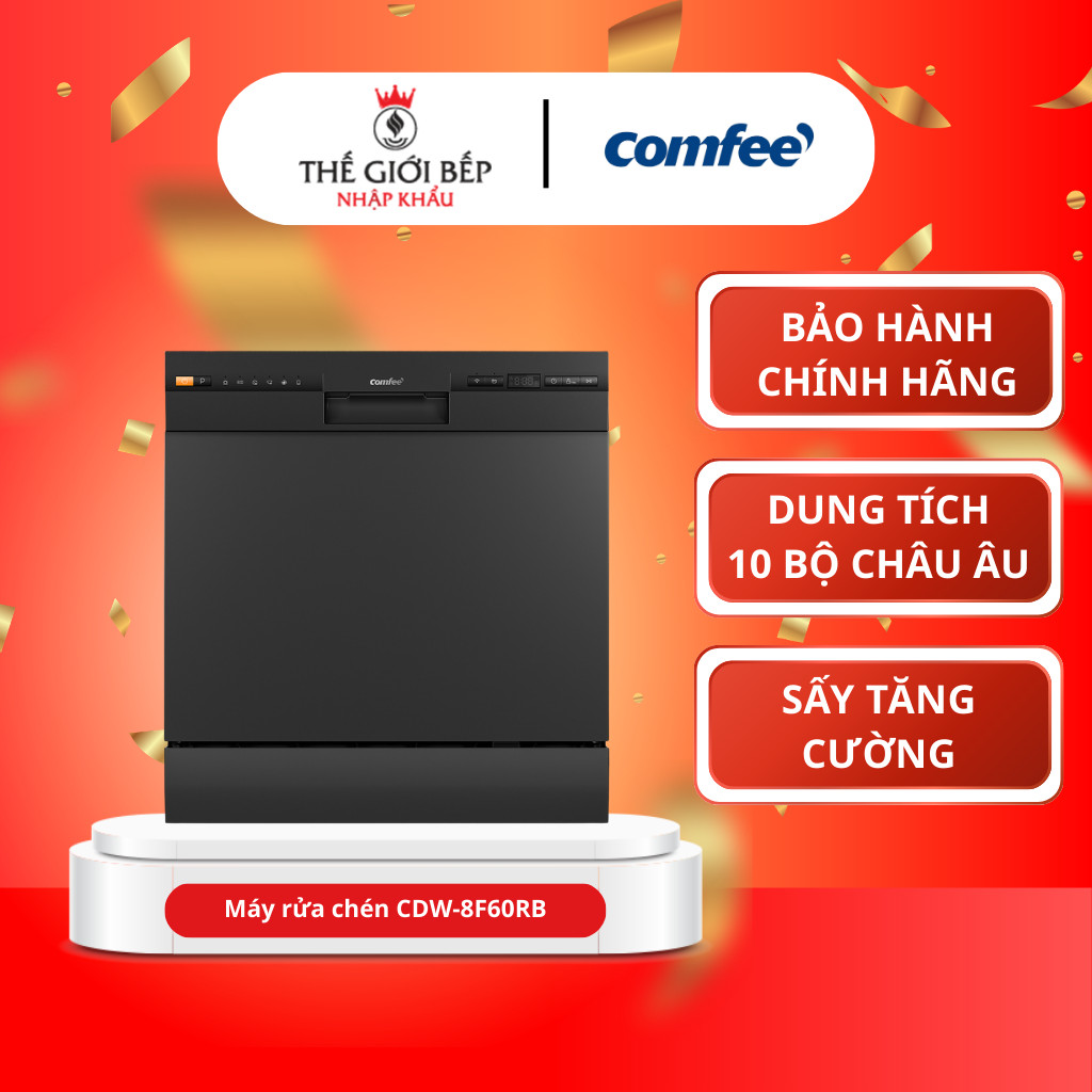 Máy rửa chén độc lập Comfee CDW-8F60RB – 10 Bộ Chén Đĩa, 7 Chương Trình Rửa
