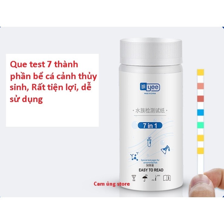 Test chất lượng nước 9 trong 1 các chất NO3 NO2 TA H2S CLO TCL GH KL PH- Que test các thành phần tro