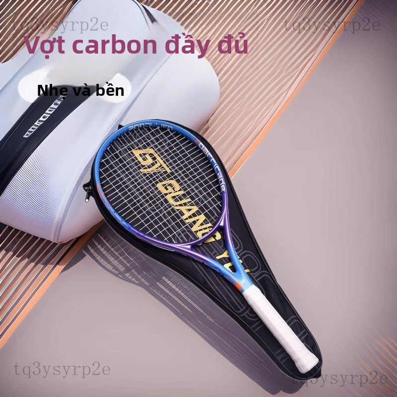 Vợt tennis siêu nhẹ Guangyu, toàn carbon, dành cho người mới bắt đầu và chuyên nghiệp, vợt tennis đơ