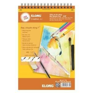 Sổ vẽ đa năng cao cấp KLONG A5+ 40 tờ 150GSM; MS: 770