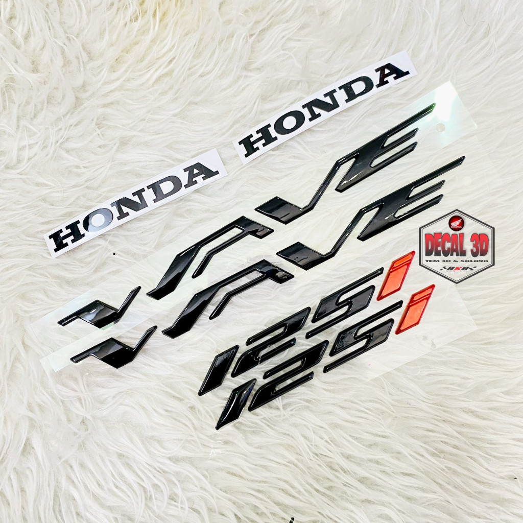 Tem wave 125i chữ nổi màu đen hàng cao cấp keo bám dính tốt