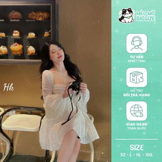 MÈO MỠ BIGSIZE — Đầm ren tay loe sang chảnh thiết kế hot trend cho nàng bigsize 50-95kg ảnh thật shop chụp