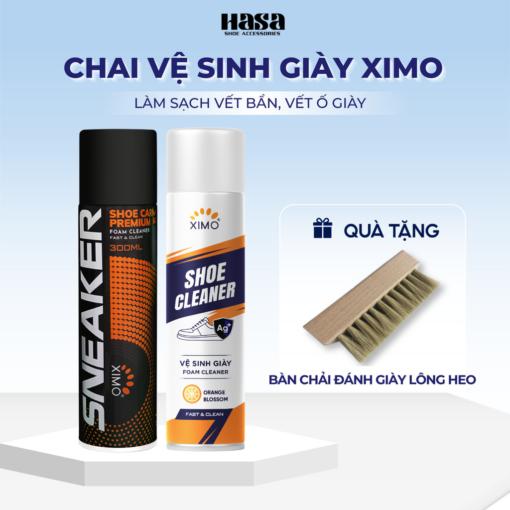 Chai Xịt Tạo Bọt Vệ Sinh Giày XIMO Cao Cấp, Khử Mùi Hôi Giày 300ml Chính Hãng VSG02