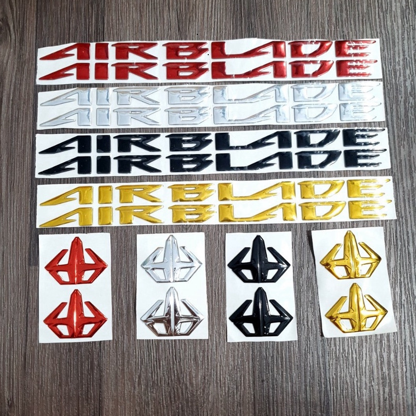 Bộ Combo chữ AIR BLADE kèm logo AB King chất liệu cường lực dán cho xe Honda AB 125, 150cc.