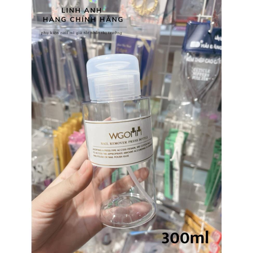 [Sale] Lọ đựng cồn 300ml trong suốt, lọ nhấn axitol, đựng nước lau gel, nước rửa cọ, axeton lọ nhấn