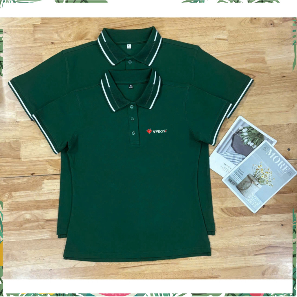 Áo Thun VPbank Xanh Ve Chai Đá Cotton Cá Sấu Cao Cấp xfctt