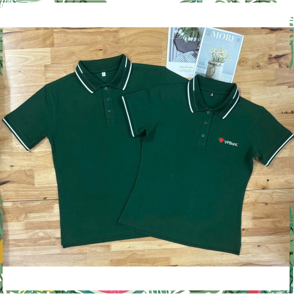 Cotton VPbank Áo Thun Đồng Phục Cao Cấp 100% Cá Sấu Xanh Chai Trendy xfctt