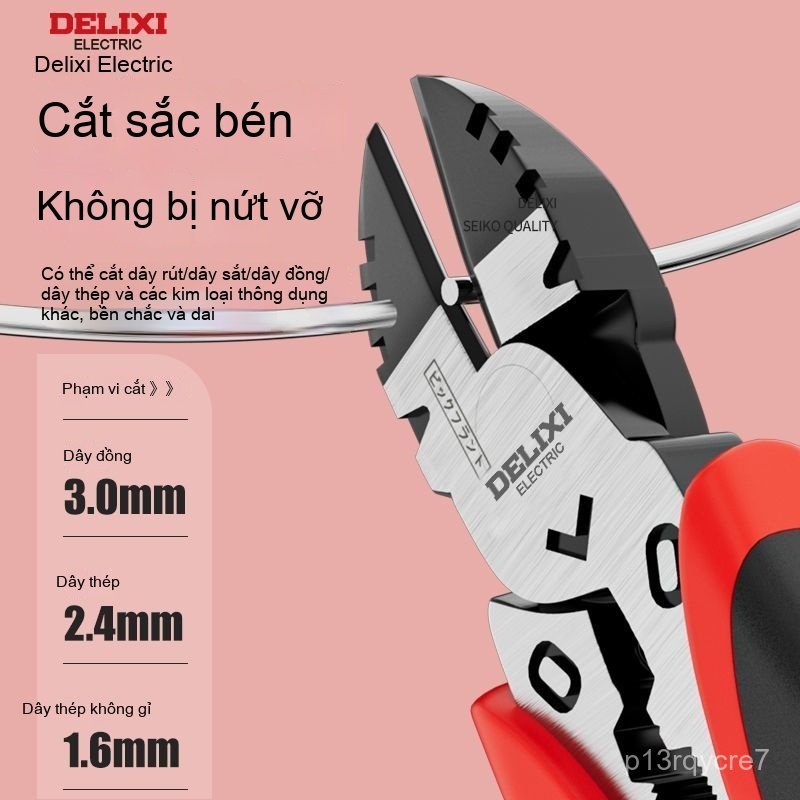 Kìm cắt chéo Delixi6Kìm cắt dây chuyên dụng cho thợ điện, kìm cắt cạnh, kìm cắt chéo có khả năng cắt