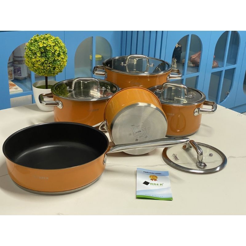 BỘ NỒI INOX 5 MÓN ARBER AN05SMC HÀNG CHÍNH HÃNG TIÊU CHUẨN ĐỨC