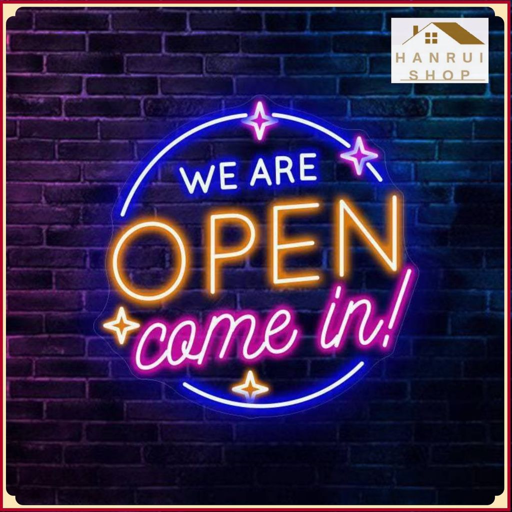 Đèn Neon Trang Trí "We Are Open" Neon Sign New Lux3 - Hanrui Shop