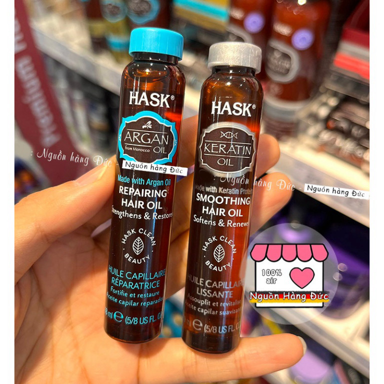 Tinh dầu dưỡng tóc Hask Đức Keratin & argan - Nguồn hàng Đức Rachstore