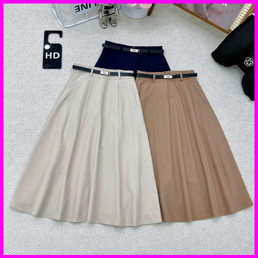 Chân váy công sở dáng dài HD81 xòe xếp ly che khuyết điểm tốt -SAM SHOP2