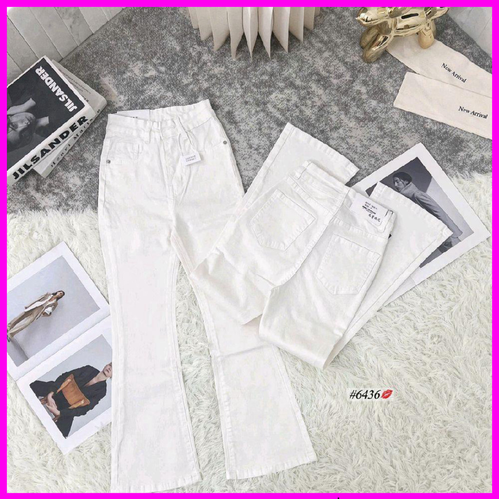 "Quần Bò Nữ Dài 95cm Cắt Gấu Lâu Cổ Giãn Thoáng Mát" -SAM SHOP2