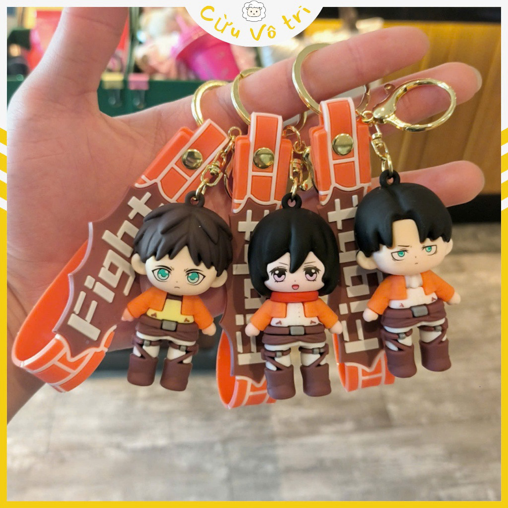 Móc Khóa Anime Attack On Titan Cực Nét, Titan Tiến Công, Eren, Mikasa, Quà Tặng Fan Eren