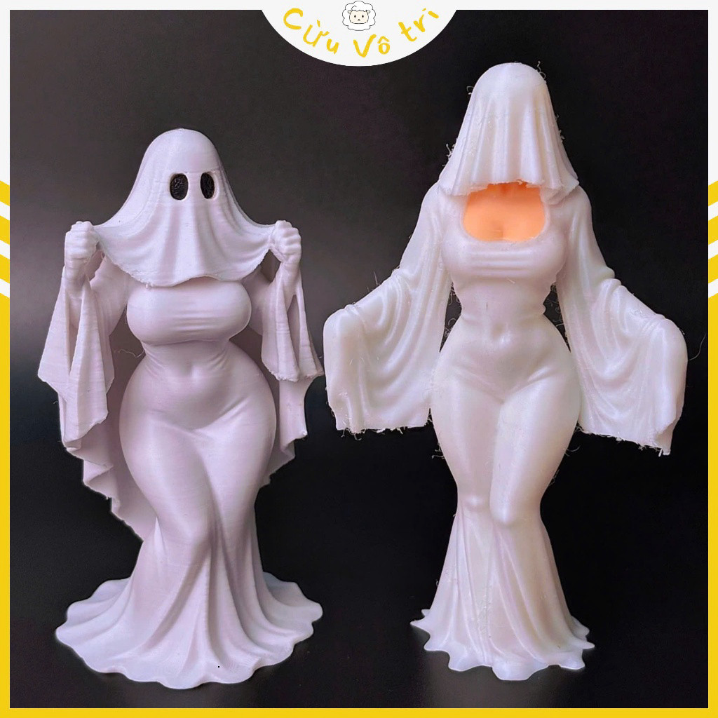 Mô Hình Tượng Ma Nữ Trùm Màn Huyền Bí - Decor Bàn Học - PC - Bàn Làm Việc