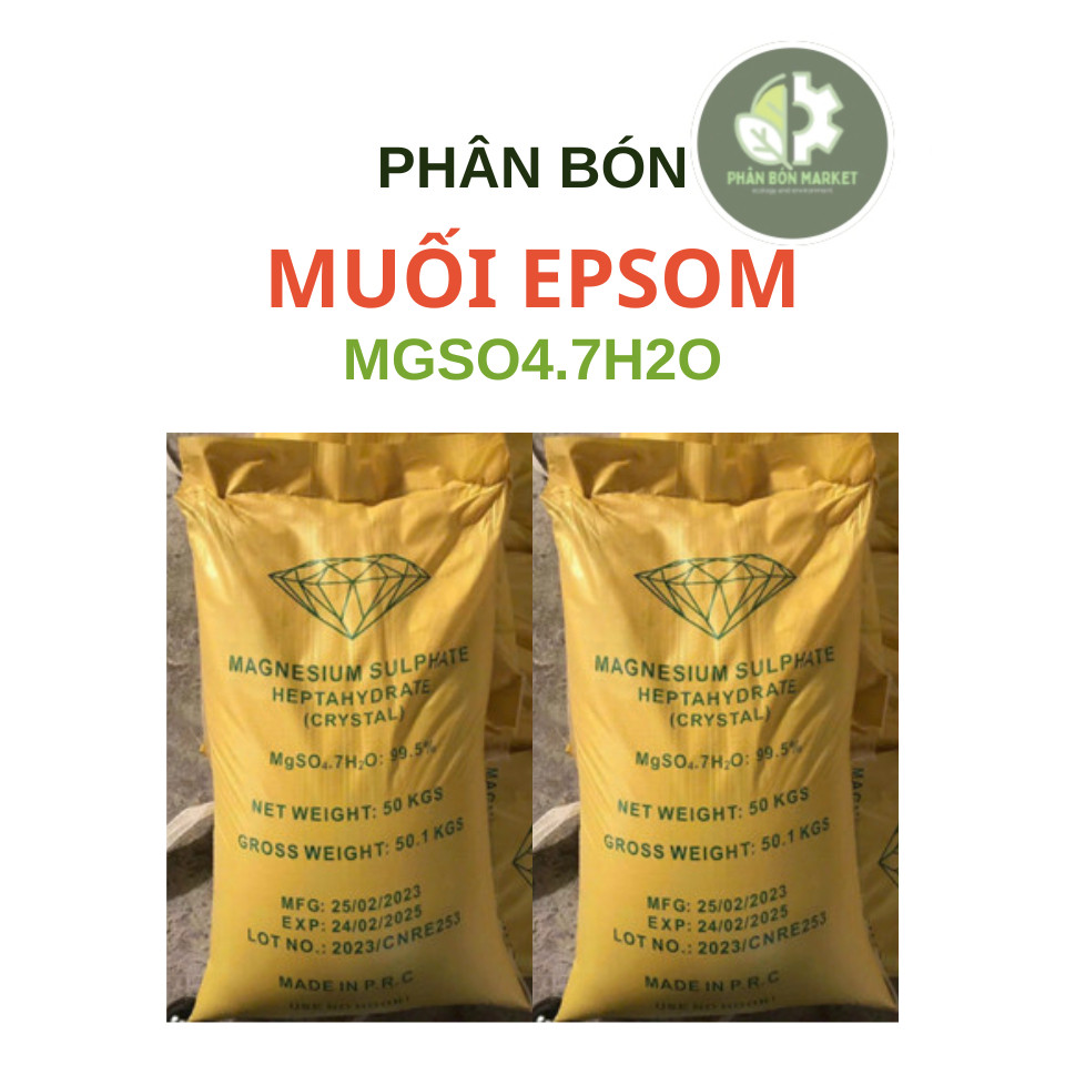 1kg phân bón mgso4.7h2o- hạt to -muối epsom xanh lá dày lá