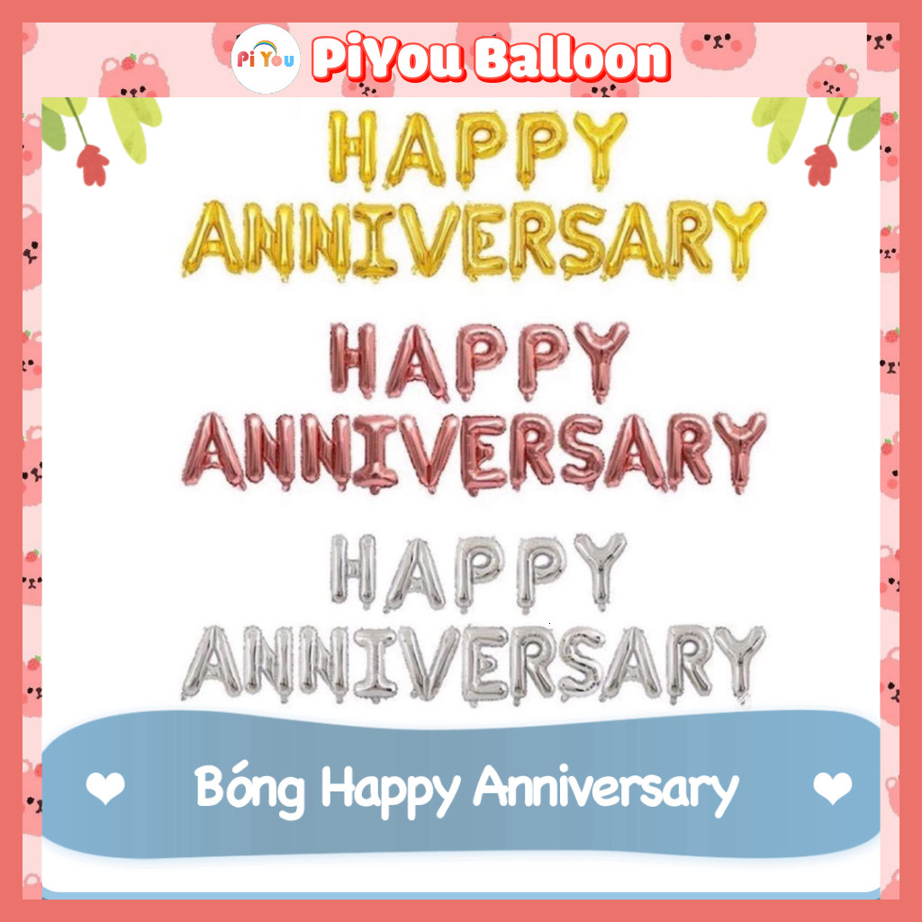 Chữ Happy Anniversary Trang Trí Pi Decor ❤️️- Anniversary Trang Trí Kỷ Niệm