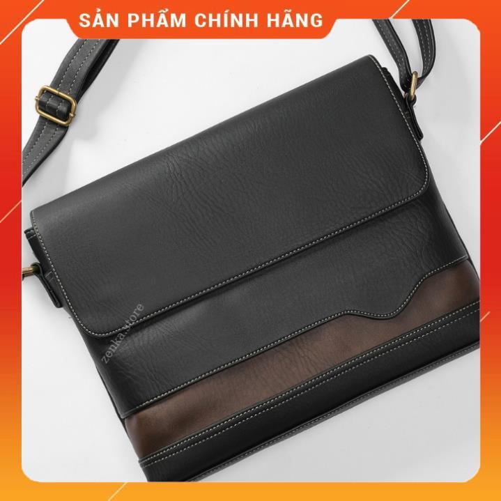 [MoonLeather] Cặp da công sở nam đeo chéo MoonLeather đựng ipad, đựng vừa laptop 13 inch lịch sự, sang trọng_ZIP04_1