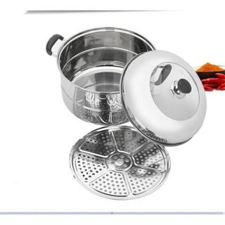 Bộ Nồi Inox Kèm Khay Hấp Cách Thuỷ 20CM. Nồi chuyên hấp cách thủy như bánh bao, xôi... cho mọi nhà