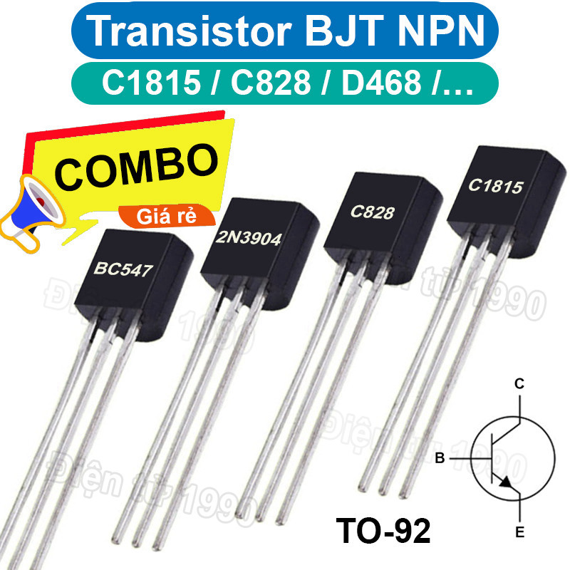 [Combo-Giá rẻ] (50 cái) Transistor BJT NPN C1815 / C828 / D468…chân cắm TO-92