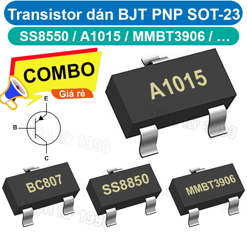 [Combo-Giá rẻ] (50 cái) Transistor BJT PNP dán SS850, SS8550, A1015, BC807, MMBT3906