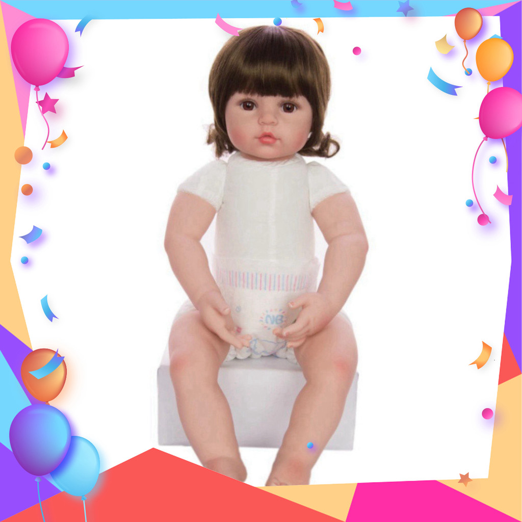 Doll Gòn Búp Bê Vinyl Reborn Pinky 60Cm NPK 24 Inch Cân Đúng Cở