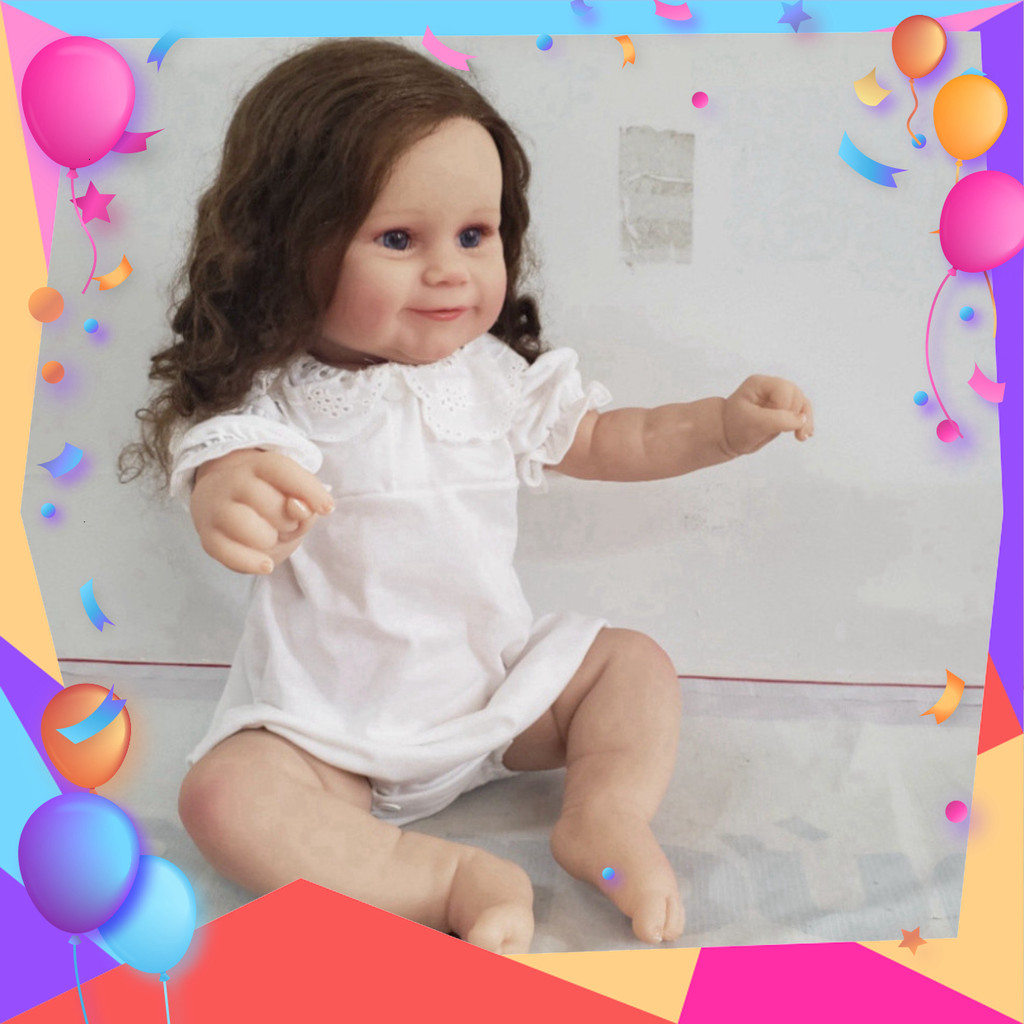 Áo Thun Nâu Tóc Cắm Búp Bê Maddie Silicon Vinyl Doll 60cm PVN4915