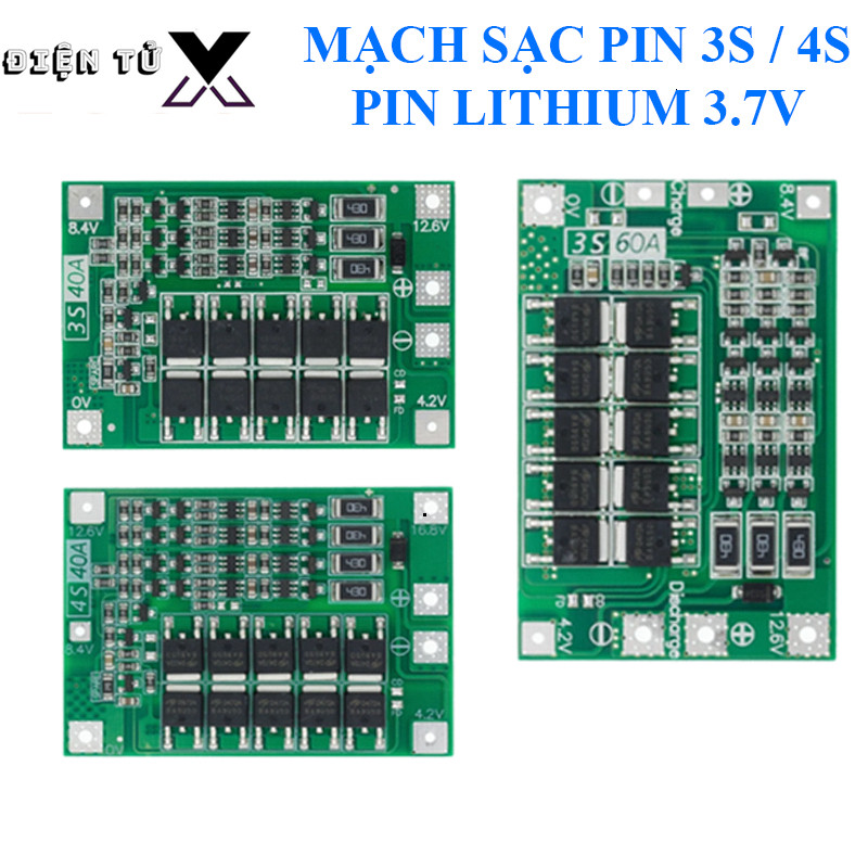 [GIÁ COMBO]  Mạch Sạc Bảo Vệ Pin BMS 3S / 4S 40A 60A - Chuyên Đóng Pin Máy Khoan, Máy Mài