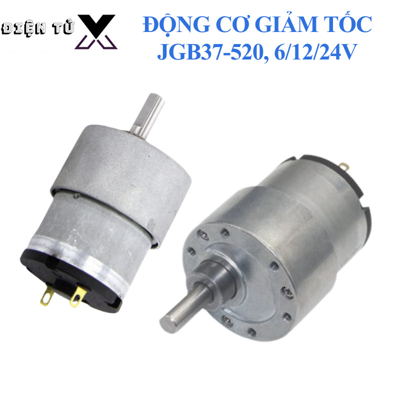 Động cơ giảm tốc JGB37-520, 6/12/24V nhiều tốc độ