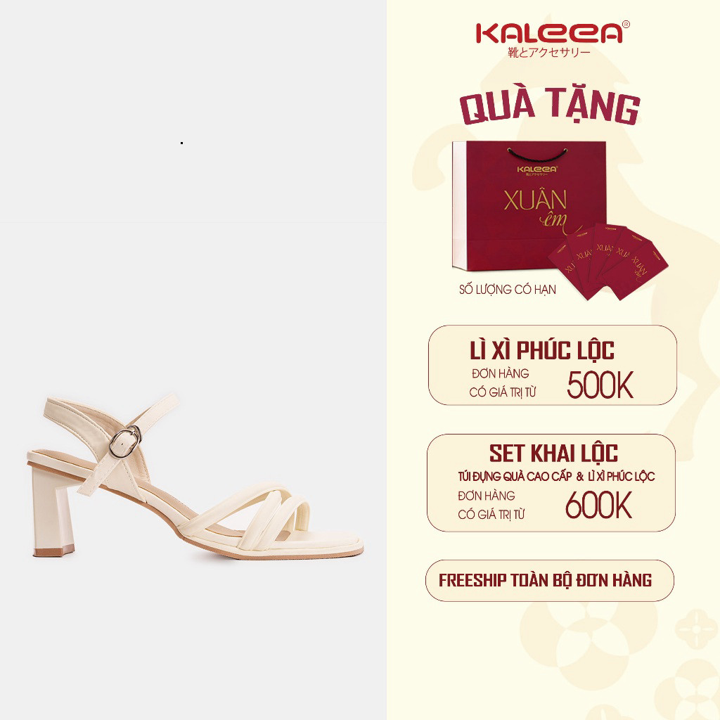 Kaleea - Giày Sandal Cao Gót Nữ Đế Cao 7p Phối Dây Quai Mảnh  G11