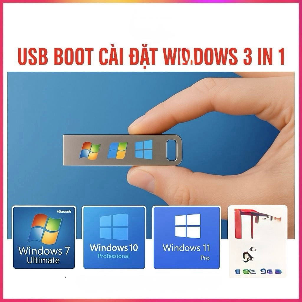 USB Cài đặt hệ điều hành, Cứu hộ PC Laptop, Cài Win 7 10 11 - USB Cài Win Driver Full