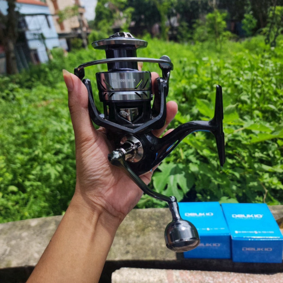 Máy Câu Cá DeuKio DA II Max - Đẹp Khỏe - Drang Max 15kg tay quay độ núm tròn có size từ 3000 đến 700