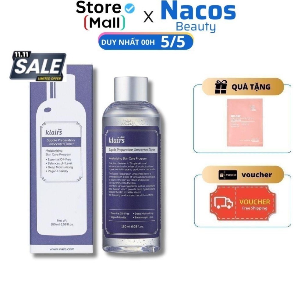 Toner Klairs - Nước Hoa Hồng Klairs Supple Preparation Toner 180ml